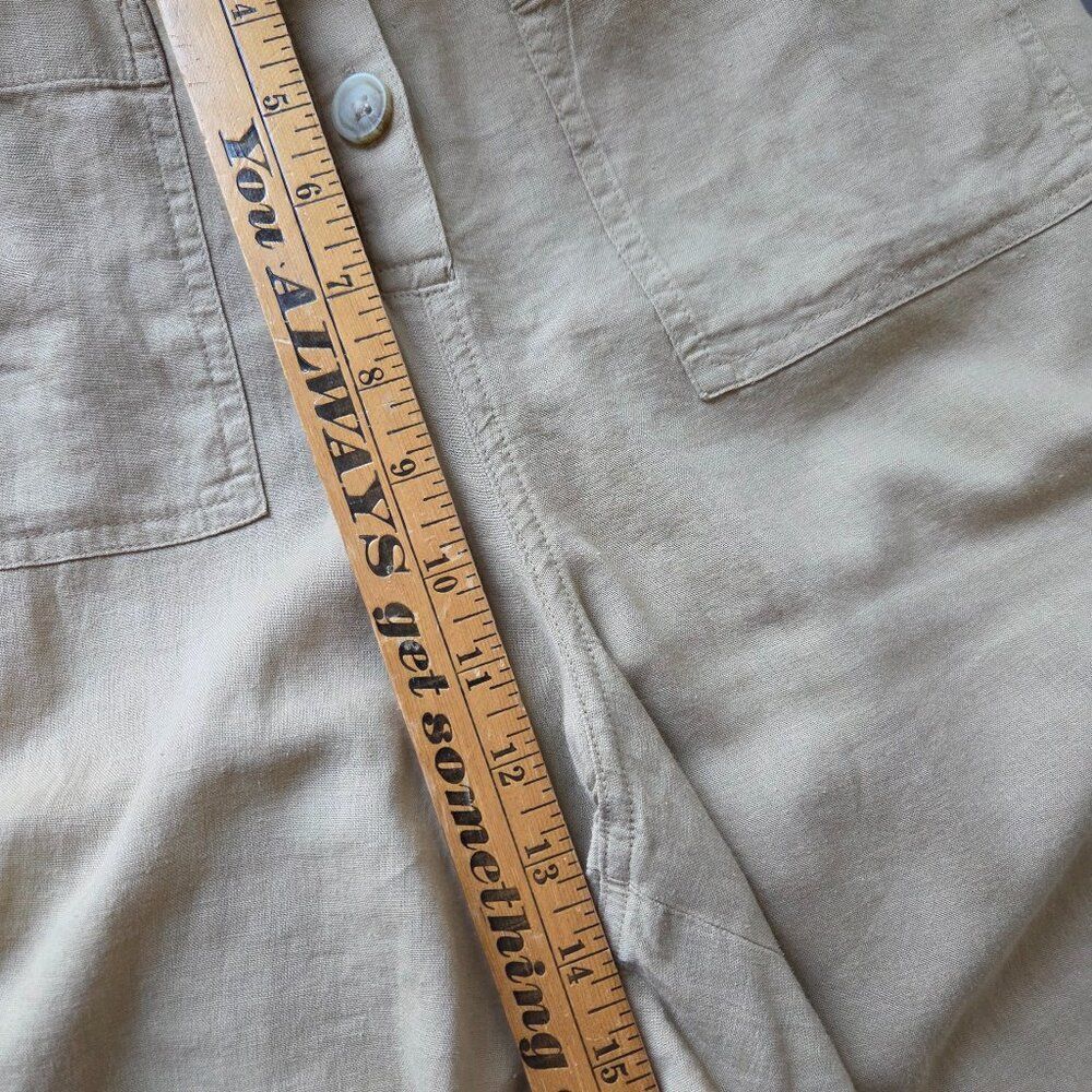 NWT AMERICAN EAGLE TAN LINEN BLEND BUTTONED JUMPSUIT SIZE M - Picture 15 of 16